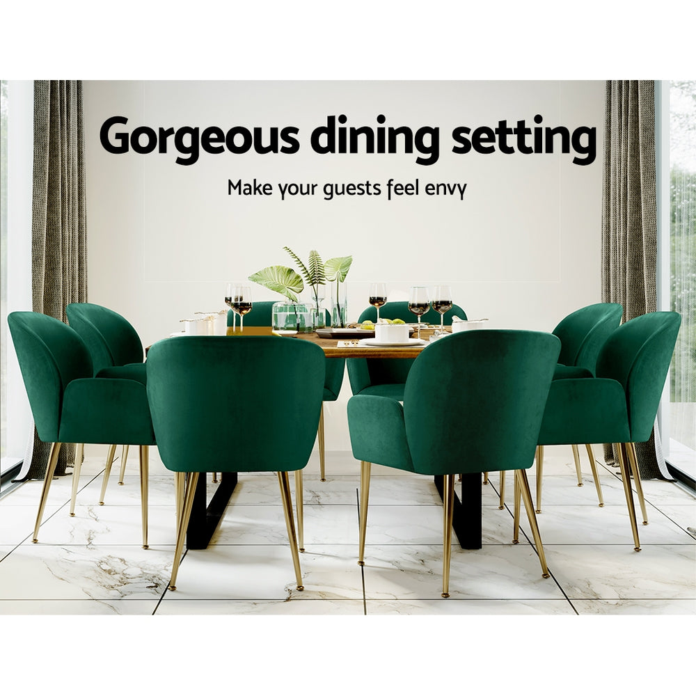 Isabel Velvet Dining Chair - Green (Set of 2)