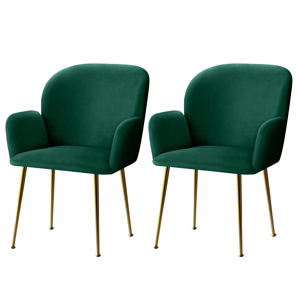 Isabel Velvet Dining Chair - Green (Set of 2)