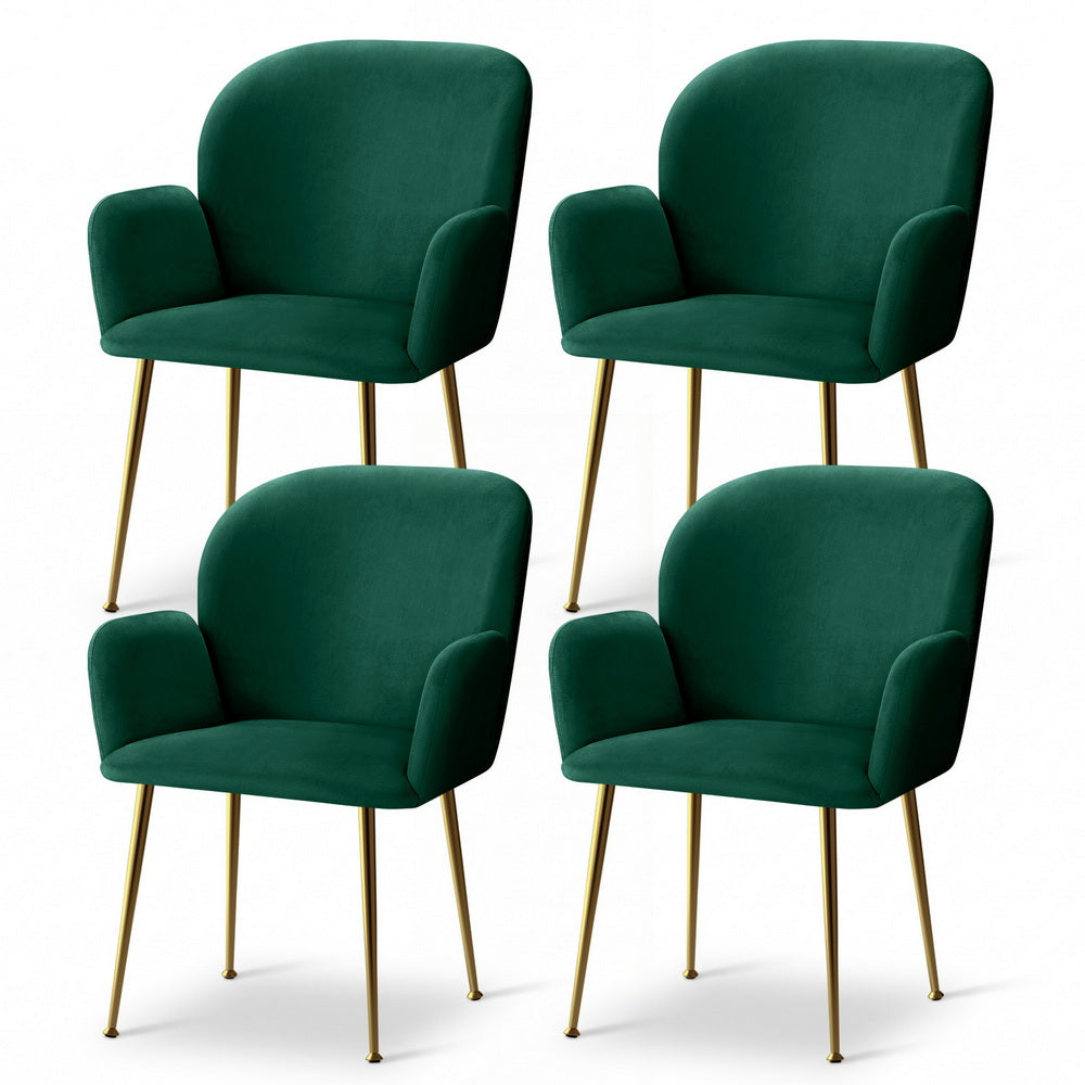 Isabel Velvet Dining Chair - Green (Set of 4)