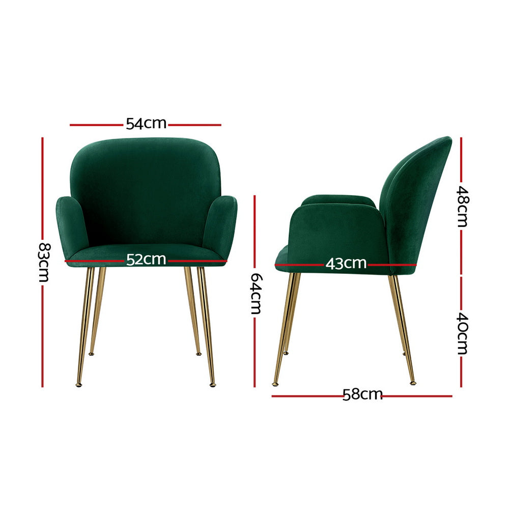 Isabel Velvet Dining Chair - Green (Set of 4)
