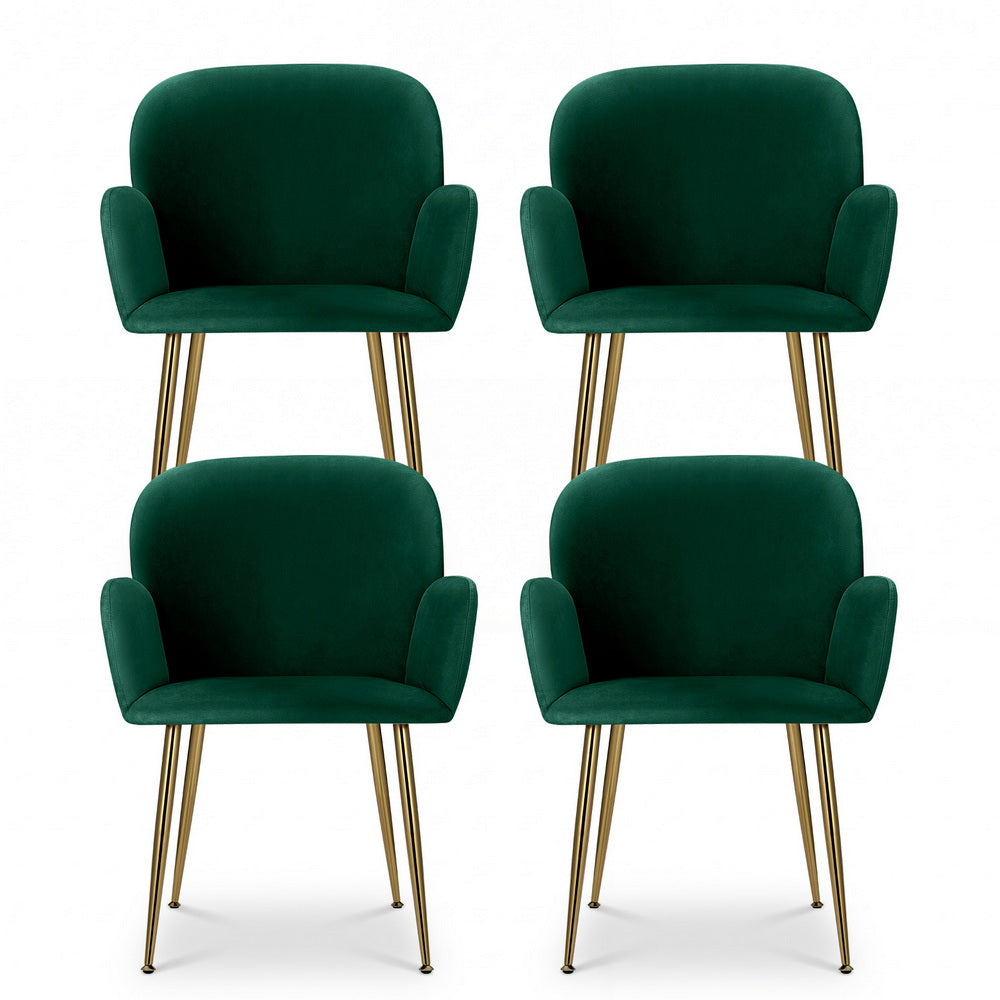 Isabel Velvet Dining Chair - Green (Set of 4)