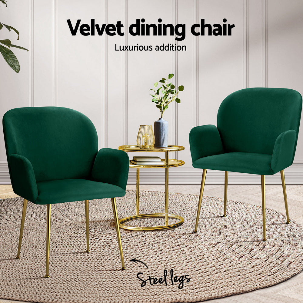Isabel Velvet Dining Chair - Green (Set of 4)
