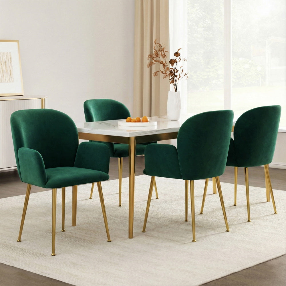 Isabel Velvet Dining Chair - Green (Set of 4)