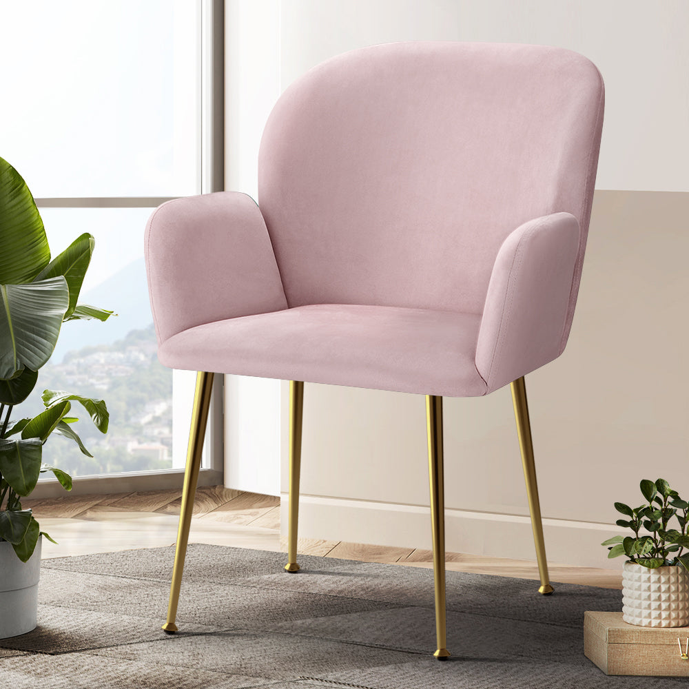 Isabel Velvet Dining Chair - Pink (Set of 2)