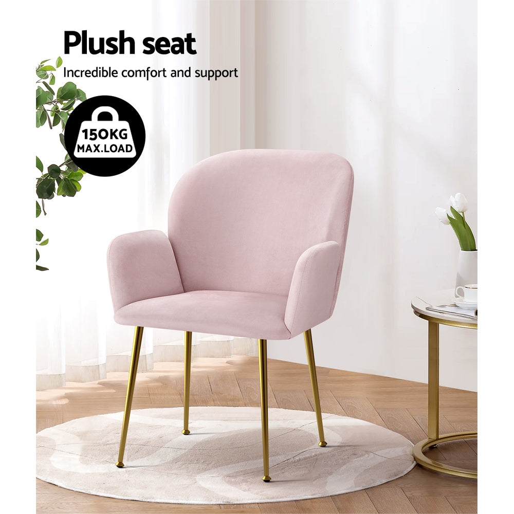 Isabel Velvet Dining Chair - Pink (Set of 2)