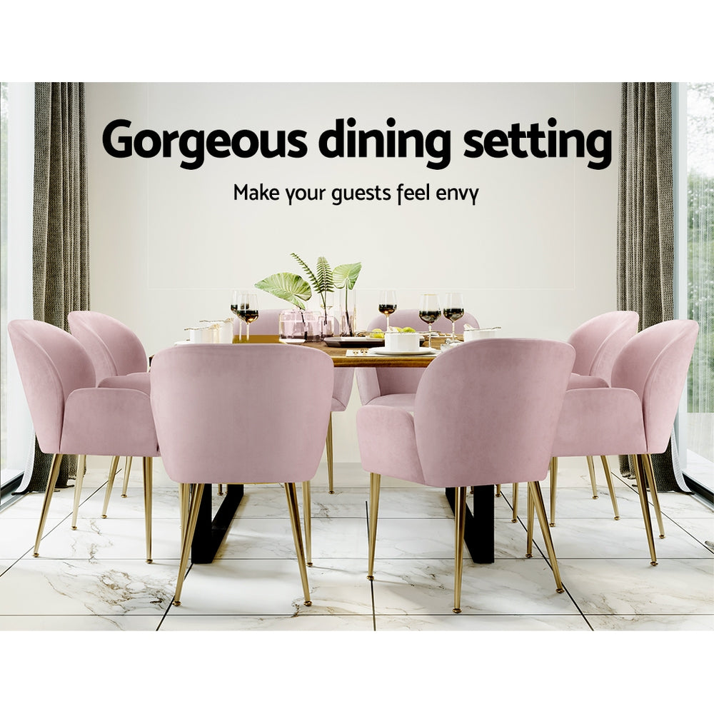 Isabel Velvet Dining Chair - Pink (Set of 2)
