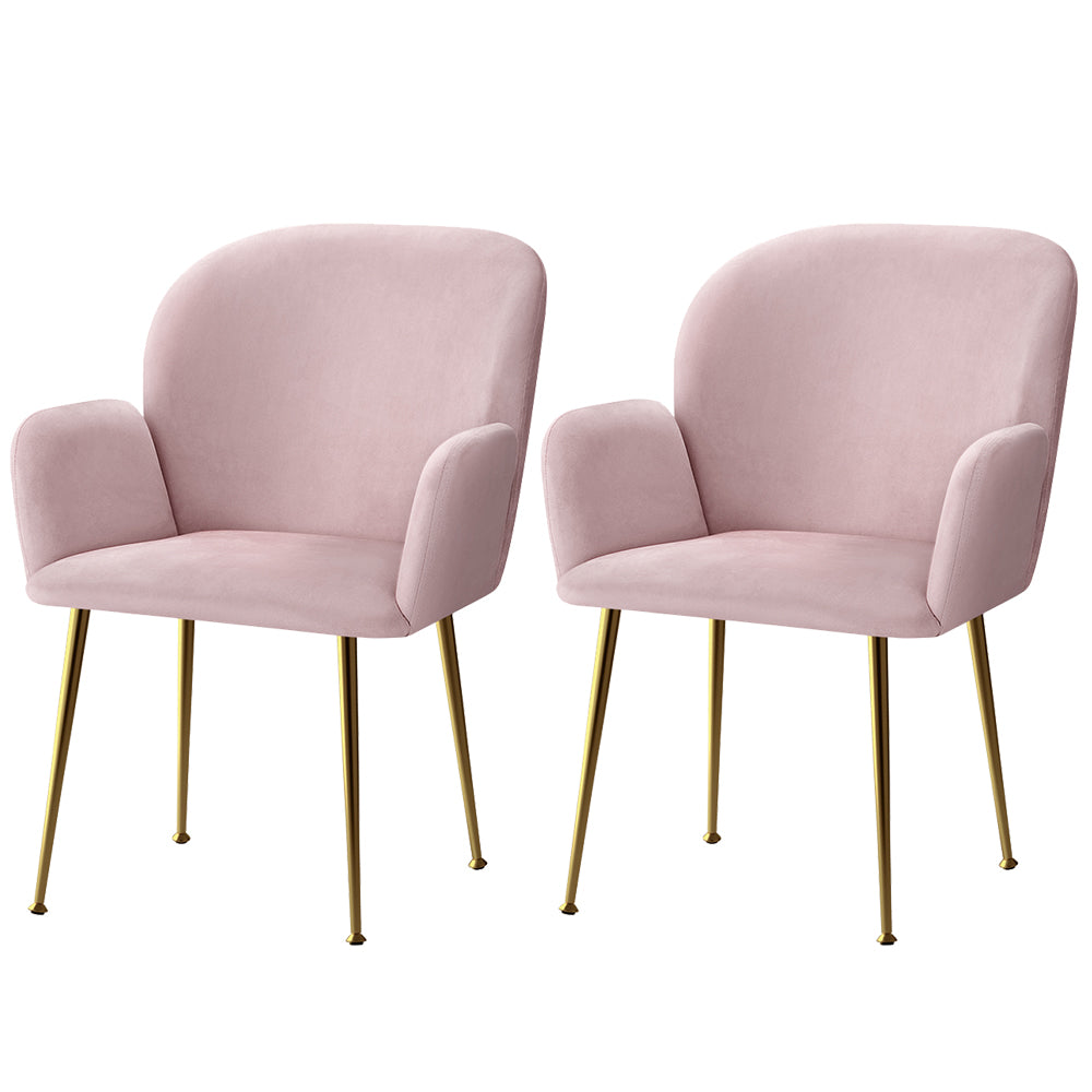 Isabel Velvet Dining Chair - Pink (Set of 2)