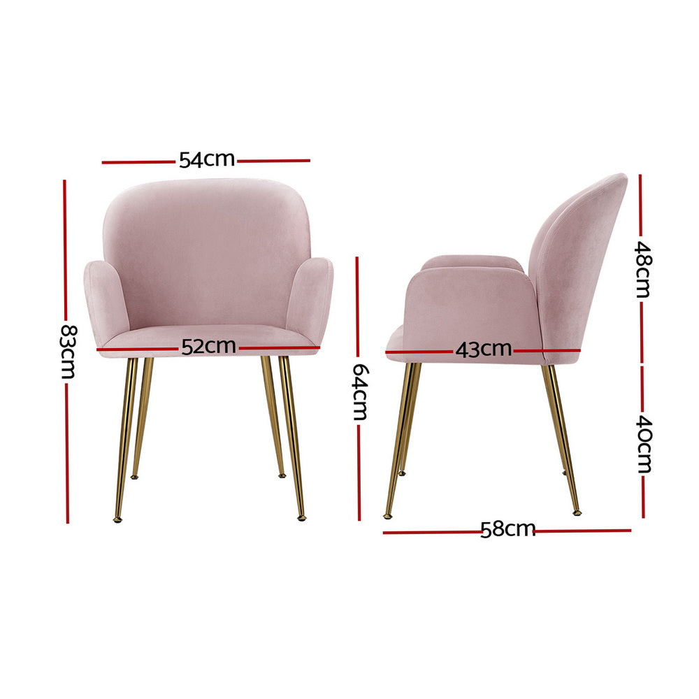 Isabel Velvet Dining Chair - Pink (Set of 4)