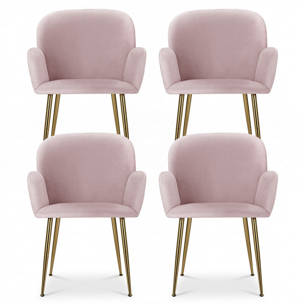 Isabel Velvet Dining Chair - Pink (Set of 4)