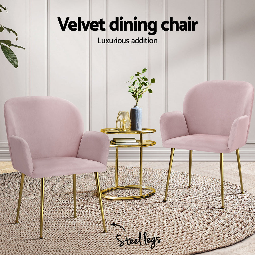Isabel Velvet Dining Chair - Pink (Set of 4)