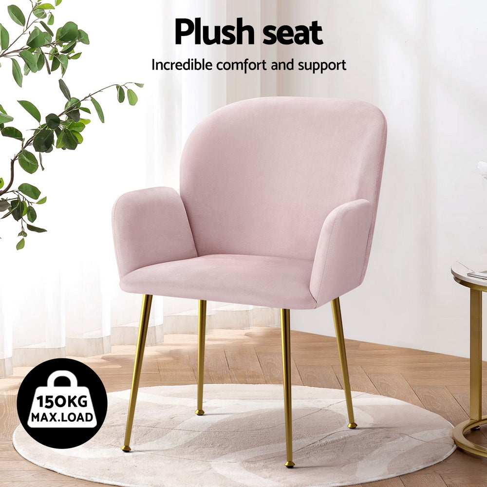 Isabel Velvet Dining Chair - Pink (Set of 4)