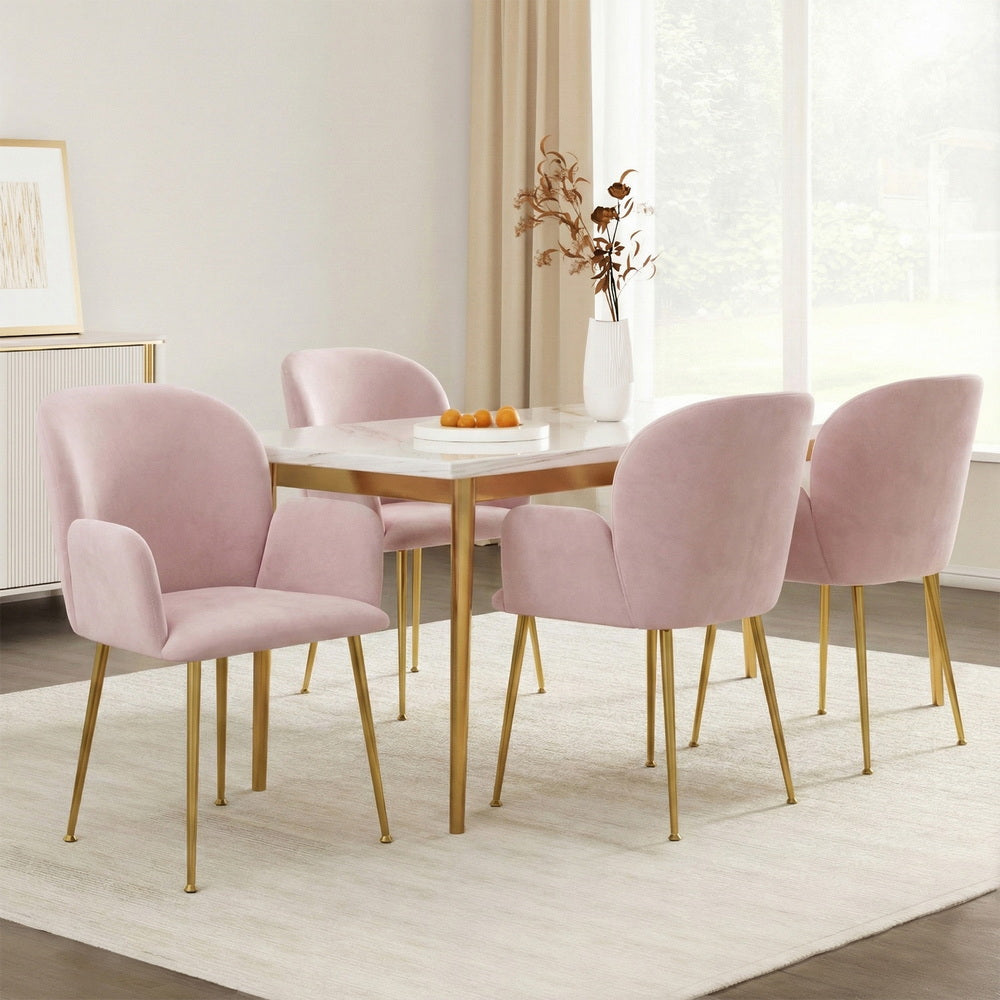 Isabel Velvet Dining Chair - Pink (Set of 4)