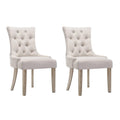 Camille Linen Dining Chair - Beige (Set of 2)