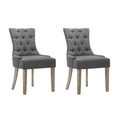 Camille Linen Dining Chair - Grey (Set of 2)