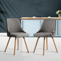 Julian Fabric Dining Chair - Grey (Set of 2)