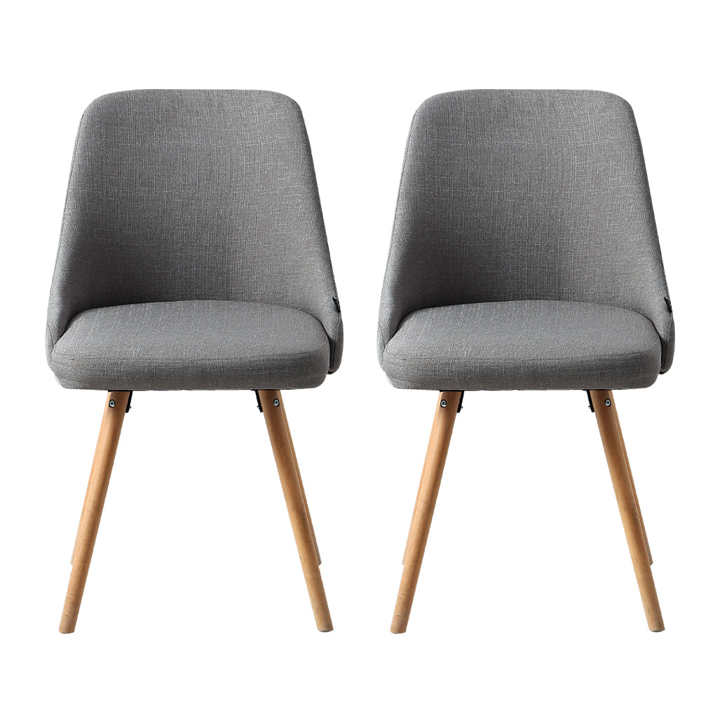 Julian Fabric Dining Chair - Grey (Set of 2)