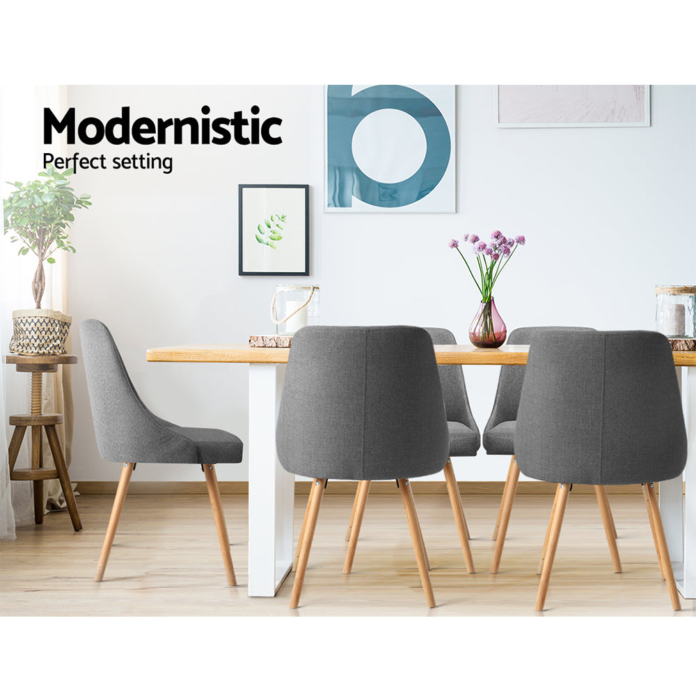 Julian Fabric Dining Chair - Grey (Set of 2)