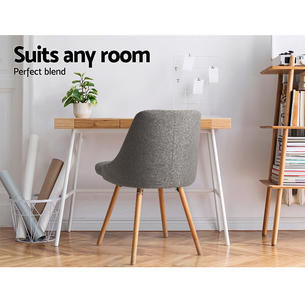 Julian Fabric Dining Chair - Grey (Set of 2)