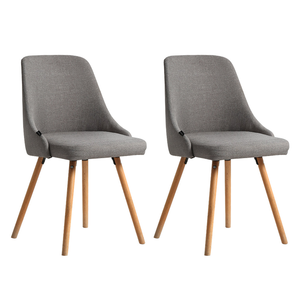 Julian Fabric Dining Chair - Grey (Set of 2)