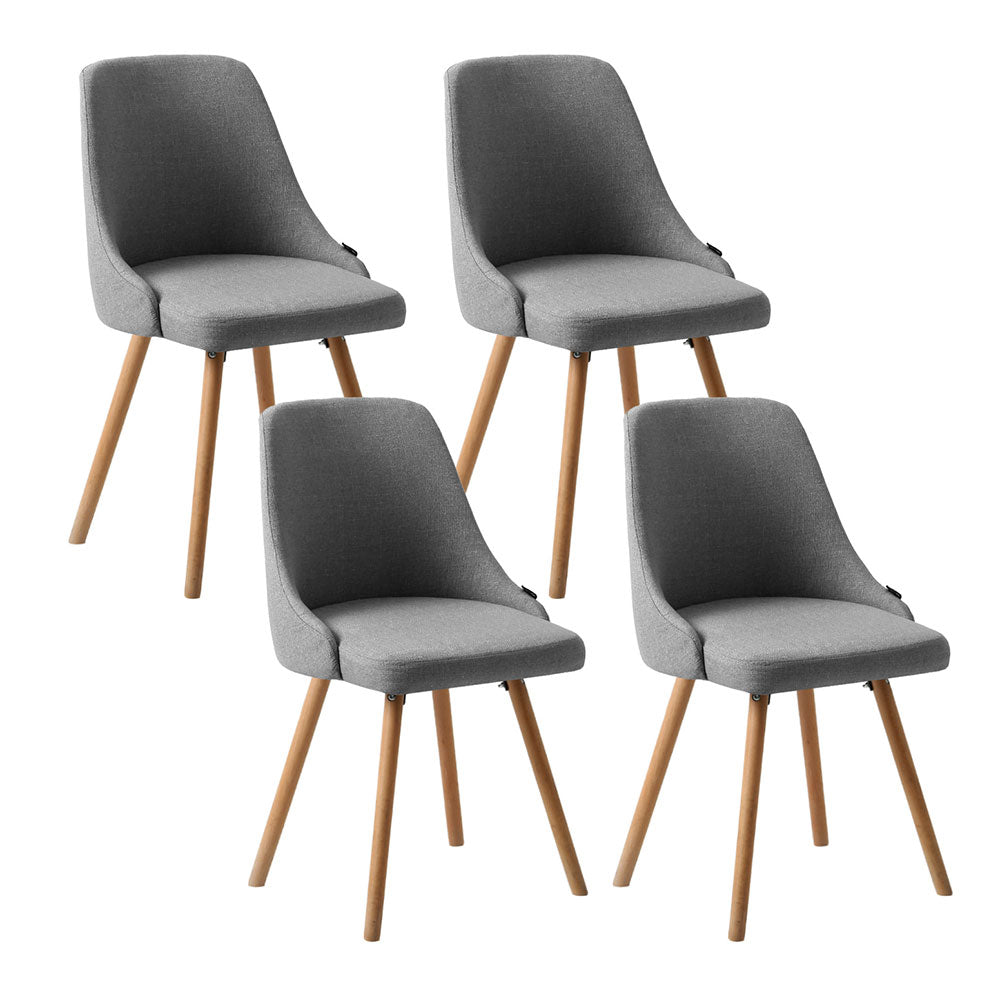 Julian Fabric Dining Chair - Grey (Set of 4)