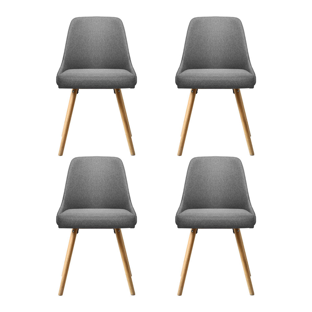 Julian Fabric Dining Chair - Grey (Set of 4)