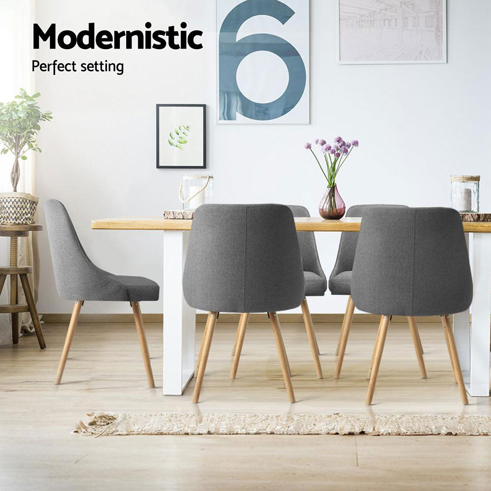 Julian Fabric Dining Chair - Grey (Set of 4)