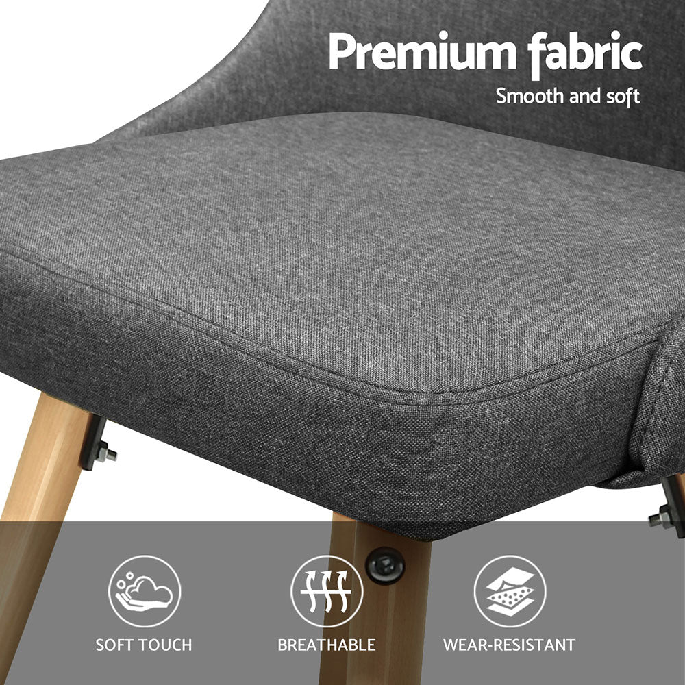 Julian Fabric Dining Chair - Grey (Set of 4)