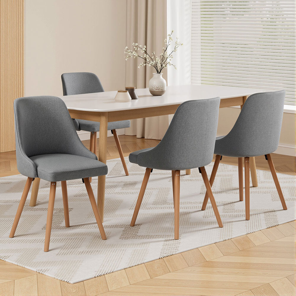Julian Fabric Dining Chair - Grey (Set of 4)