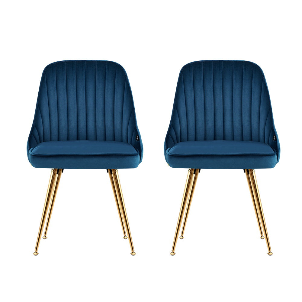 Aurora Velvet Dining Chair - Blue (Set of 2)