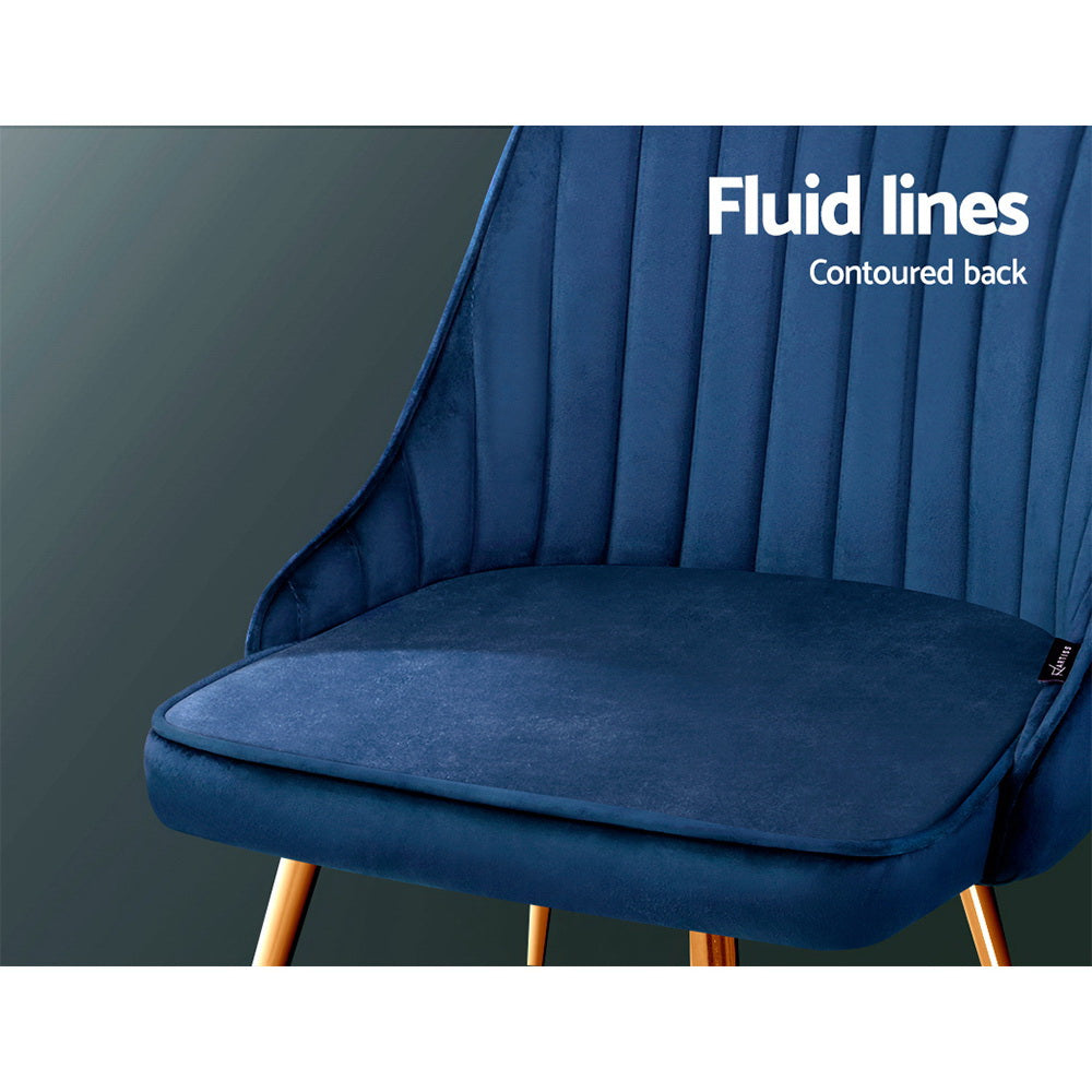 Aurora Velvet Dining Chair - Blue (Set of 2)