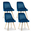Aurora Velvet Dining Chair - Blue (Set of 4)