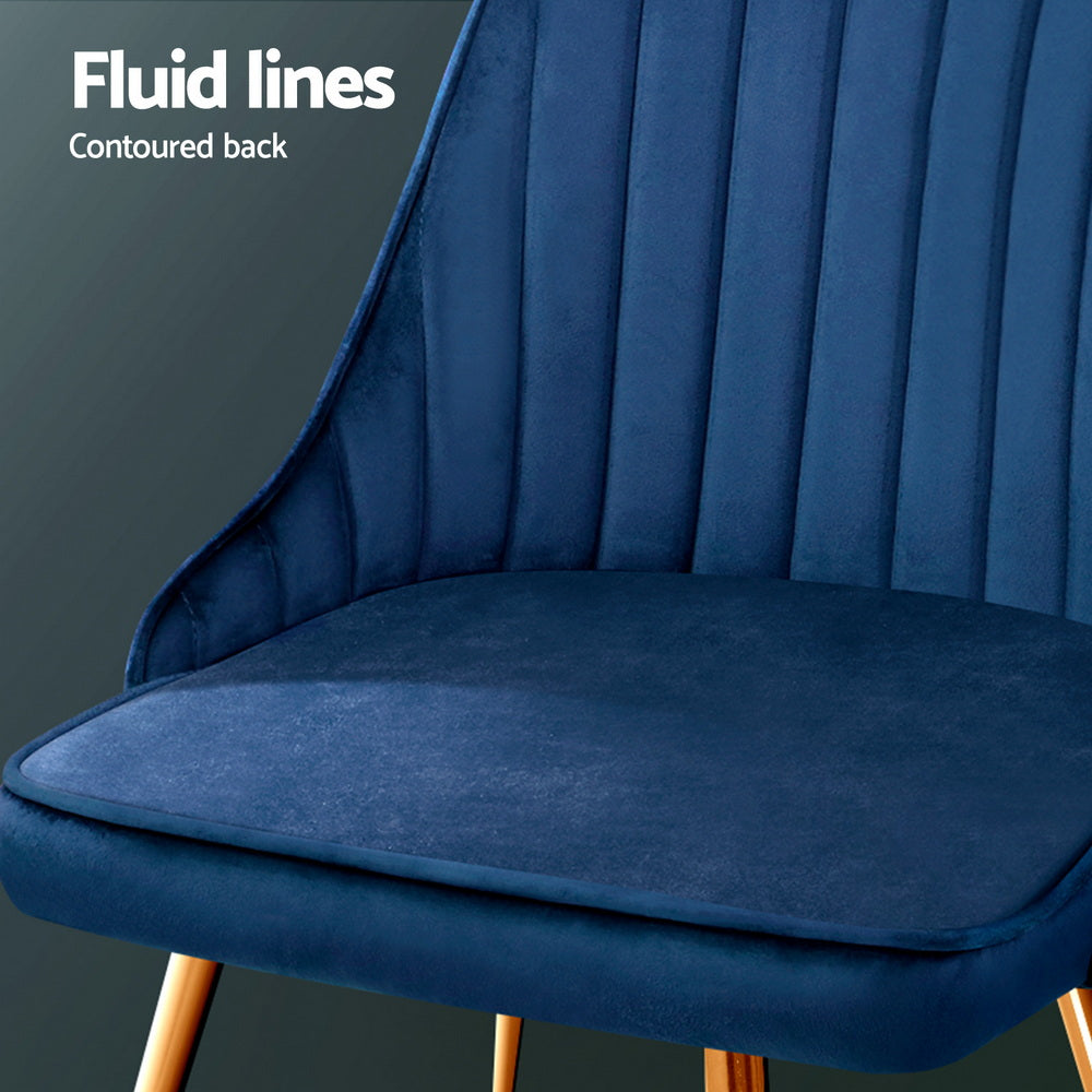 Aurora Velvet Dining Chair - Blue (Set of 4)