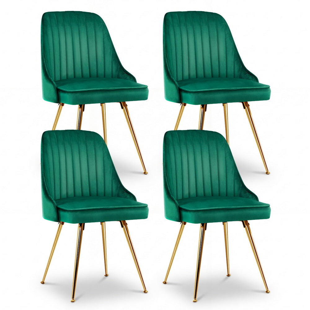 Aurora Velvet Dining Chair - Green (Set of 4)
