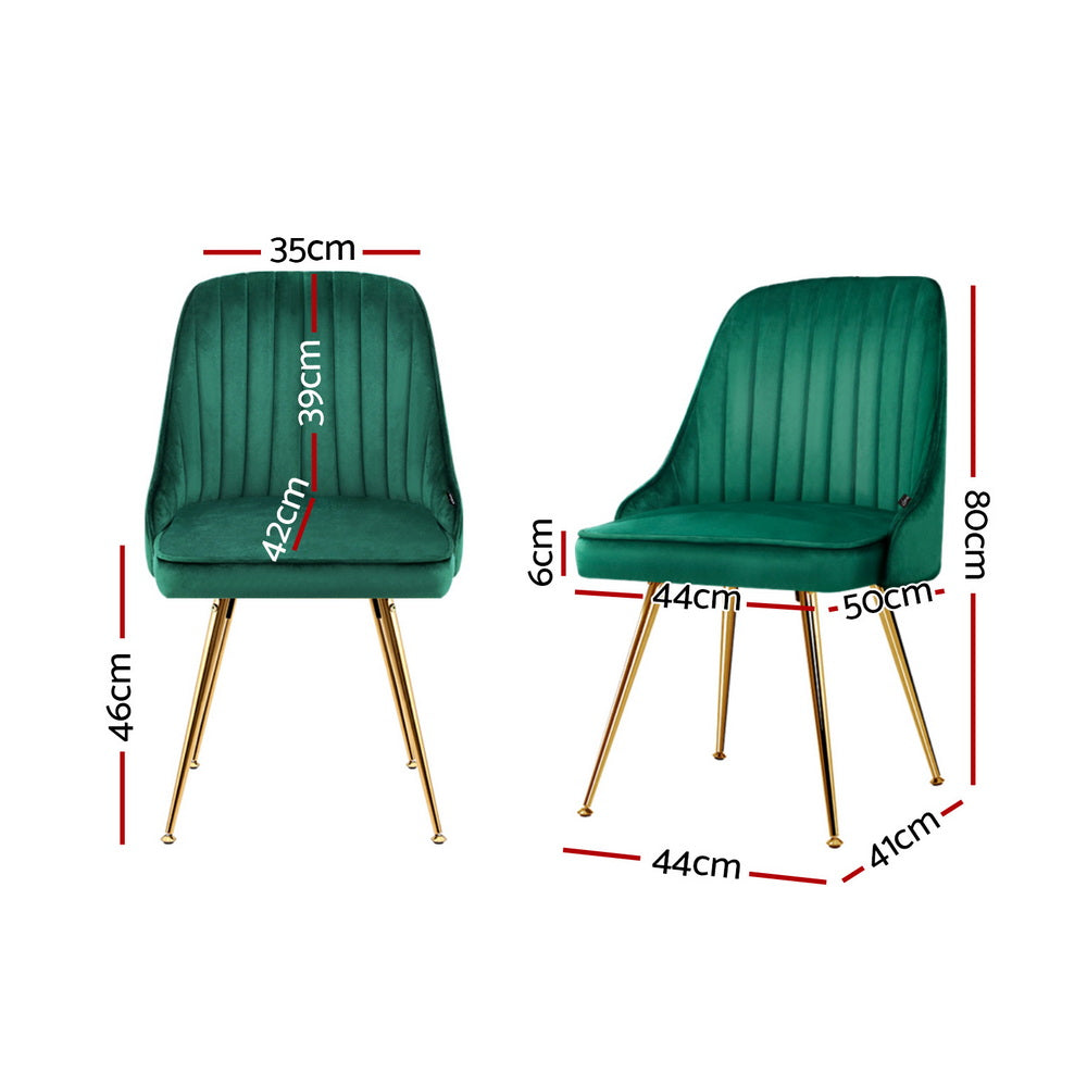 Aurora Velvet Dining Chair - Green (Set of 4)