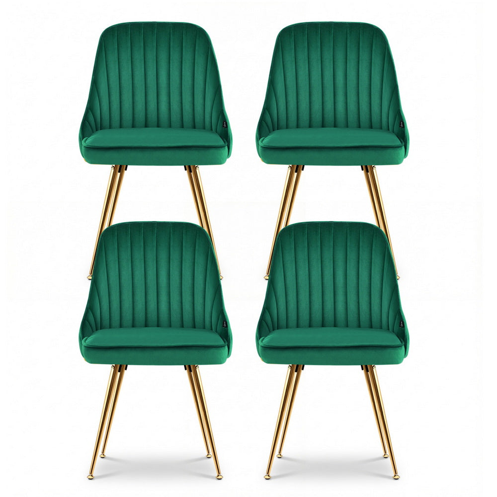 Aurora Velvet Dining Chair - Green (Set of 4)