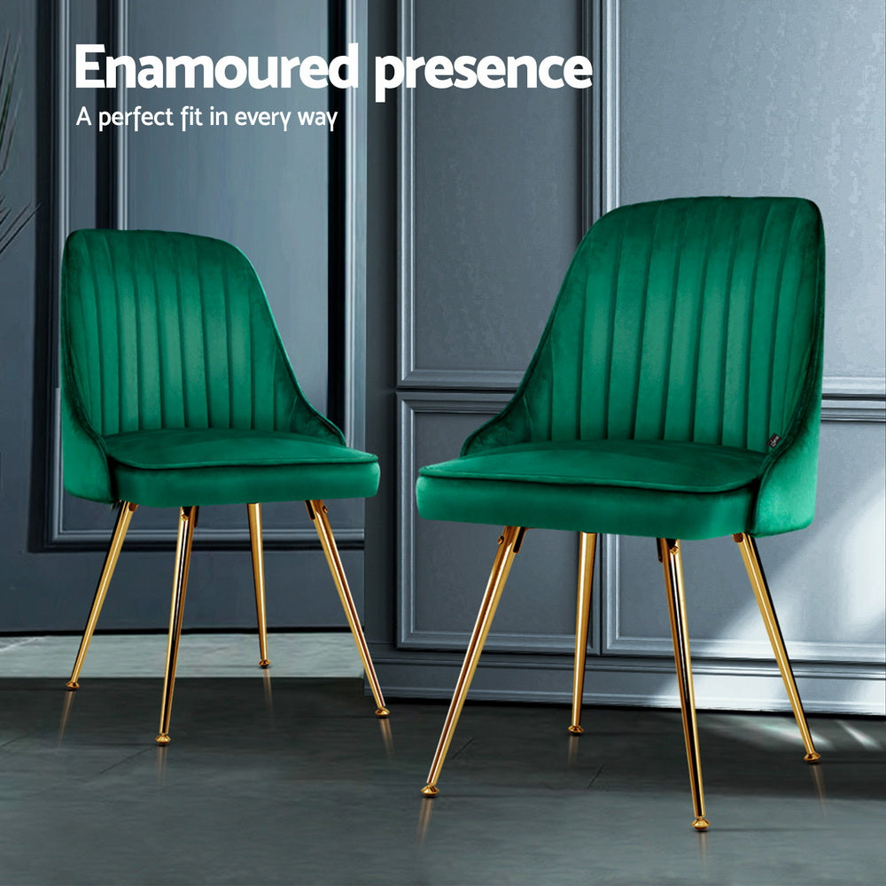 Aurora Velvet Dining Chair - Green (Set of 4)