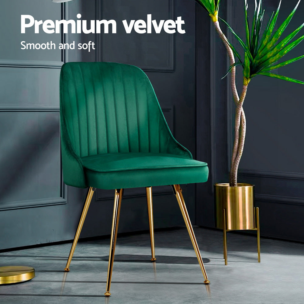 Aurora Velvet Dining Chair - Green (Set of 4)