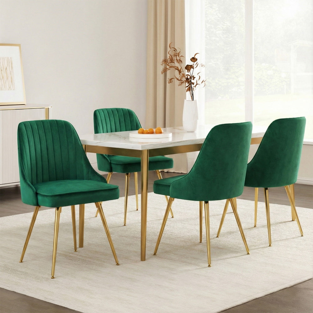 Aurora Velvet Dining Chair - Green (Set of 4)