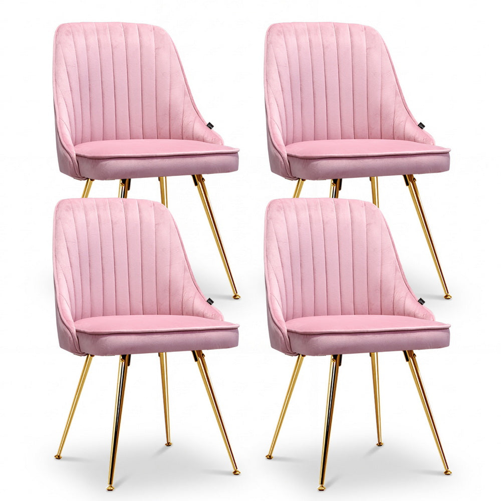 Aurora Velvet Dining Chair - Pink (Set of 4)