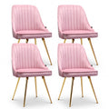 Aurora Velvet Dining Chair - Pink (Set of 4)