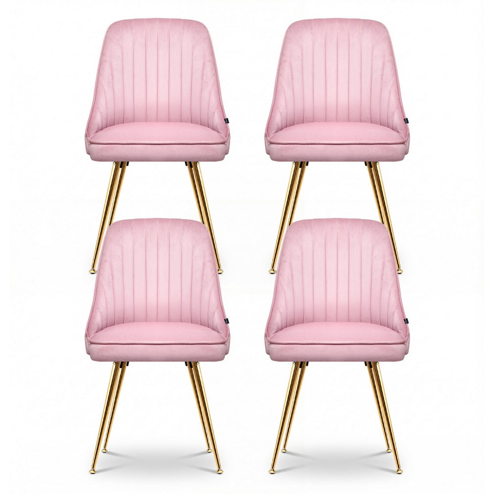 Aurora Velvet Dining Chair - Pink (Set of 4)