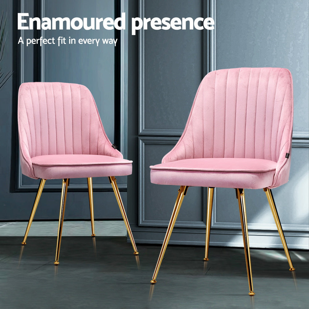 Aurora Velvet Dining Chair - Pink (Set of 4)