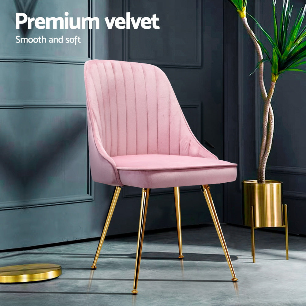 Aurora Velvet Dining Chair - Pink (Set of 4)
