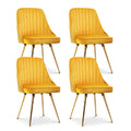 Aurora Velvet Dining Chair - Yellow (Set of 4)
