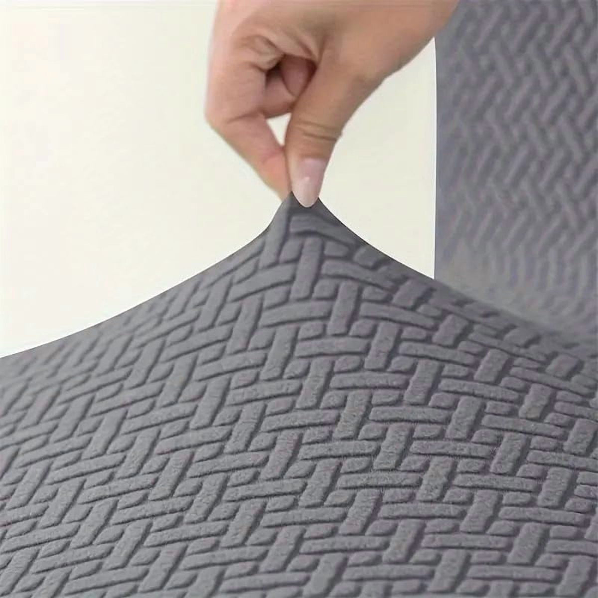 Rectangle Bar Stool Covers 1 Pack Stretch Washable Slipcovers for Saddle Counter Stools and Vanity Stools, Black