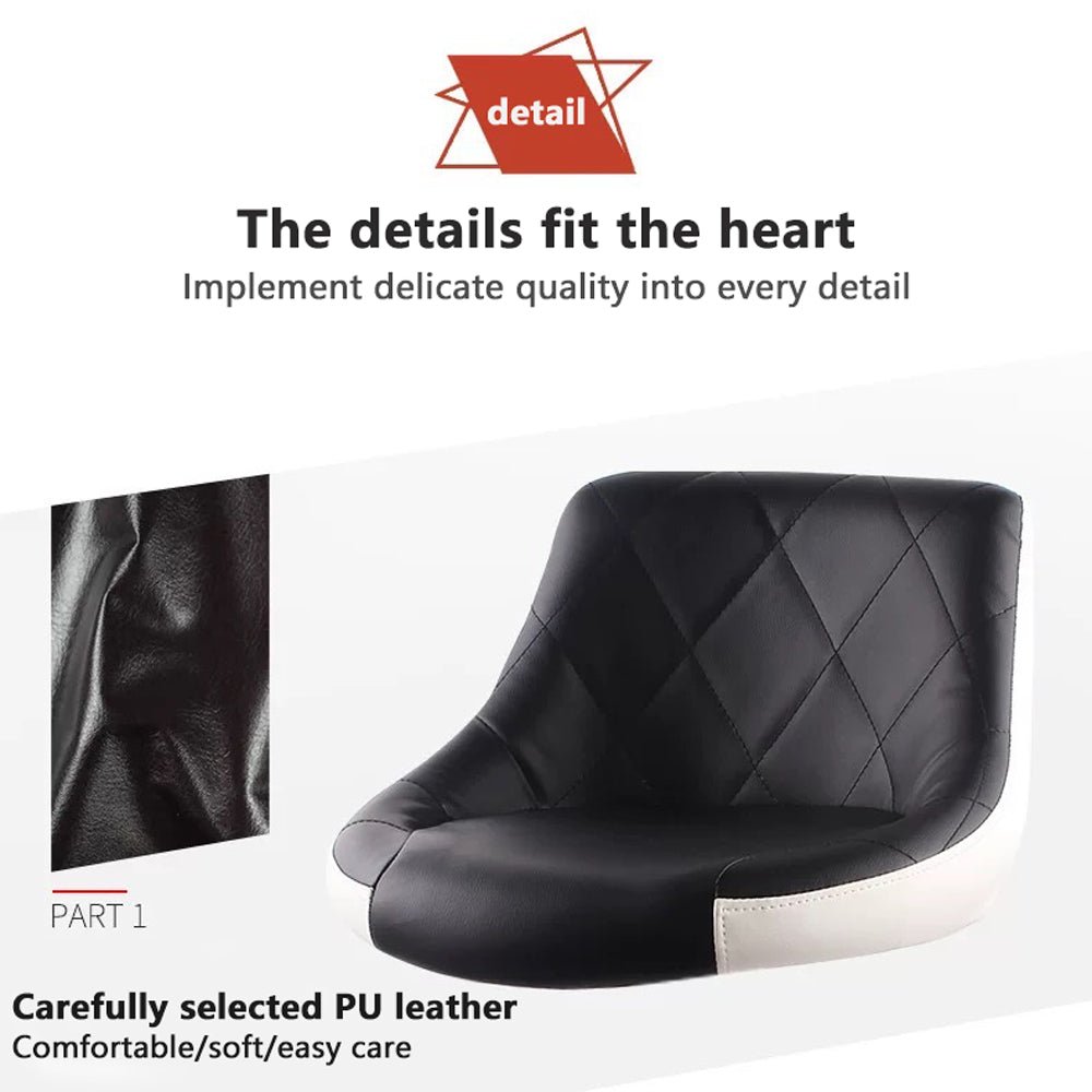 Vincent PU Leather Counter Stool - Black (Set of 2)