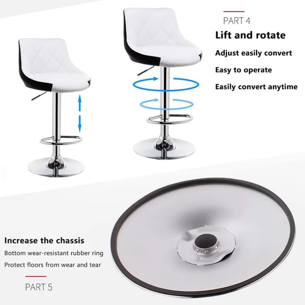 Vincent PU Leather Counter Stool - Black (Set of 2)