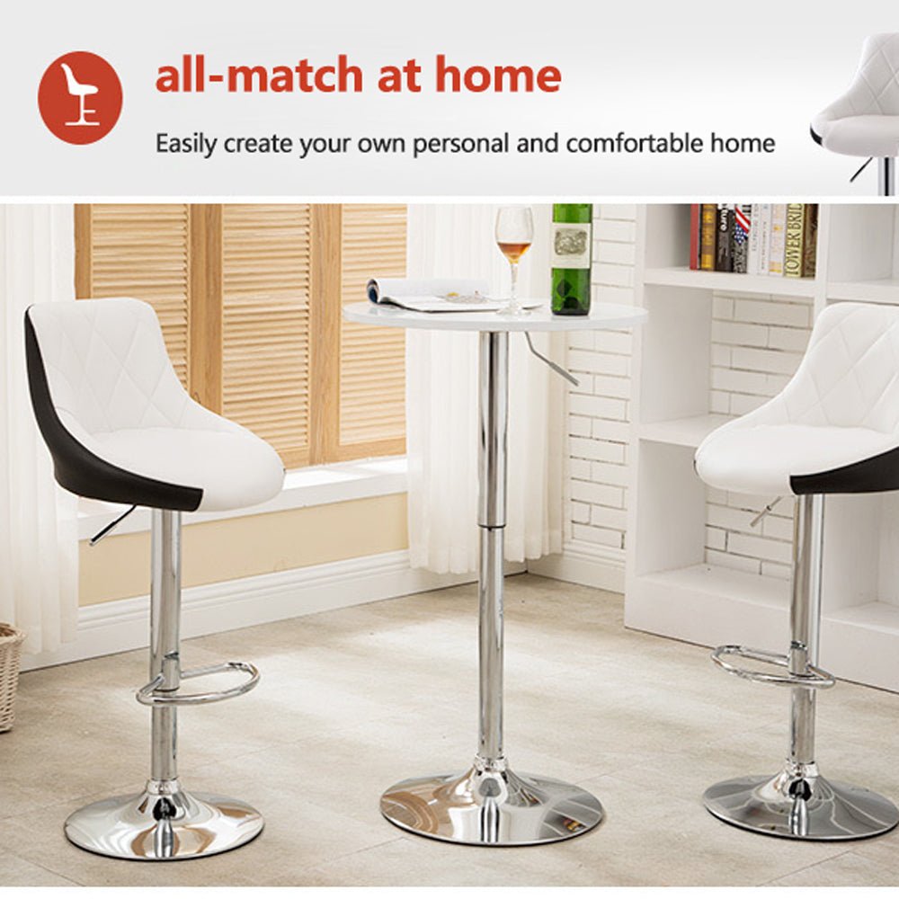 Vincent PU Leather Counter Stool - Black (Set of 2)