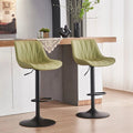 Daisy PU Leather Counter Stool - Avocado Green / Gold Base (Set of 2)