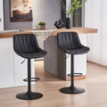 Daisy PU Leather Counter Stool - Black / Gold Base (Set of 2)